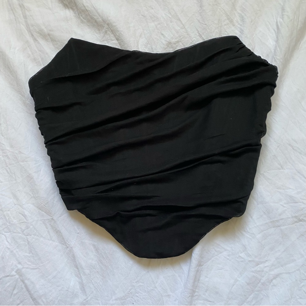 Black Zipper Corset with Boning